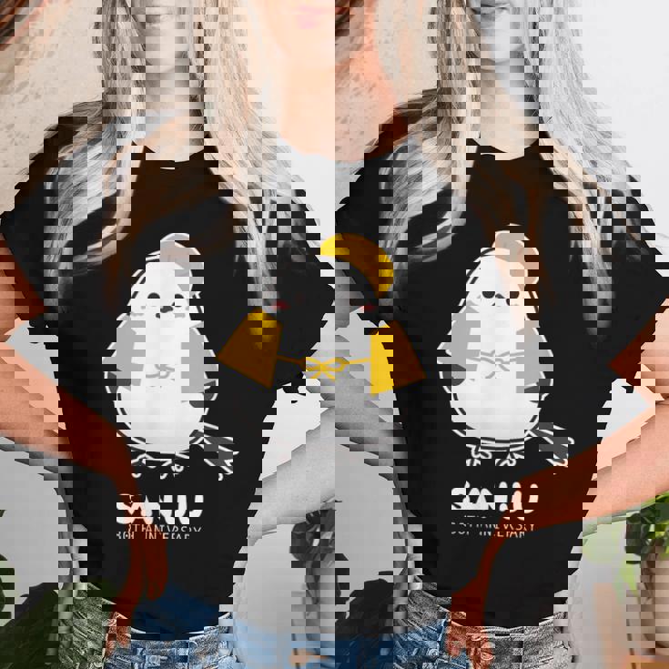 傘寿祝い シマエナガ 鳥 北海道 男性 父 女性 母 ちゃんちゃんこ 傘寿お祝い 80歳 かわいい レディースTシャツ 彼女への贈り物