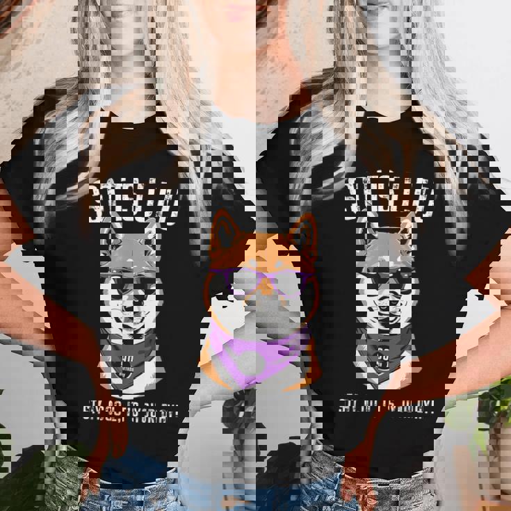 卒寿祝い 犬 柴犬 サングラス 父 男性 女性 母 犬好き 卒寿 お祝い 90歳 おもしろ おもろい レディースTシャツ 彼女への贈り物