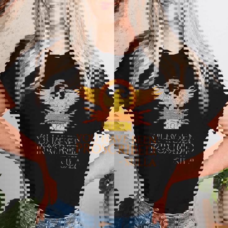 古代ローマ You Have Been Proscribed ローマの歴史pqr レディースTシャツ 彼女への贈り物