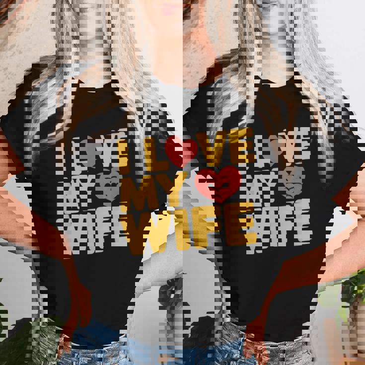 夫 妻 引用 I Love My Wifeays For Lover Husband レディースTシャツ 彼女への贈り物