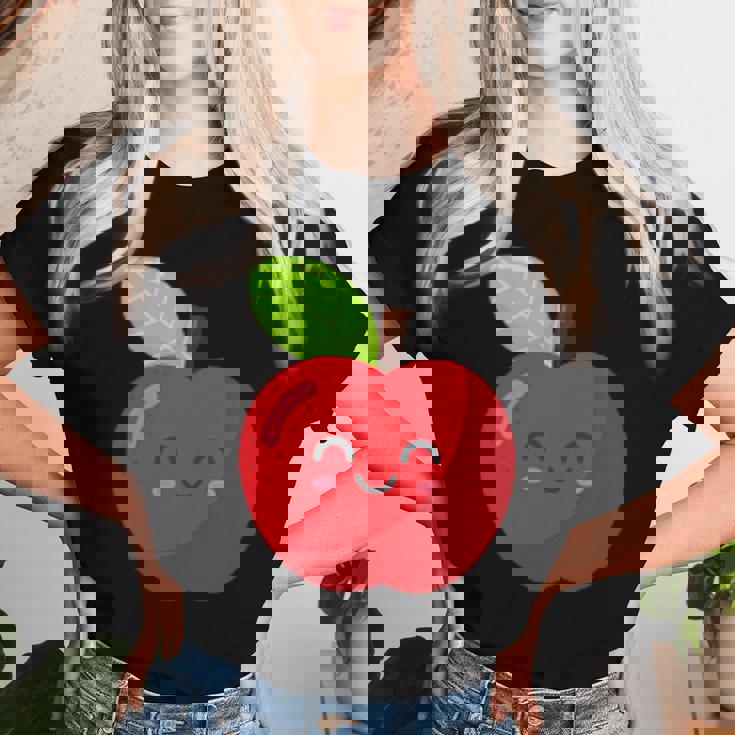 子供、女性、男性向けのミニマルな甘いリンゴ レディースTシャツ 彼女への贈り物