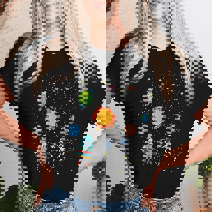 宇宙 惑星 太陽系 宇宙飛行士 オタク キッズ 男の子 女の子 レディースTシャツ 彼女への贈り物