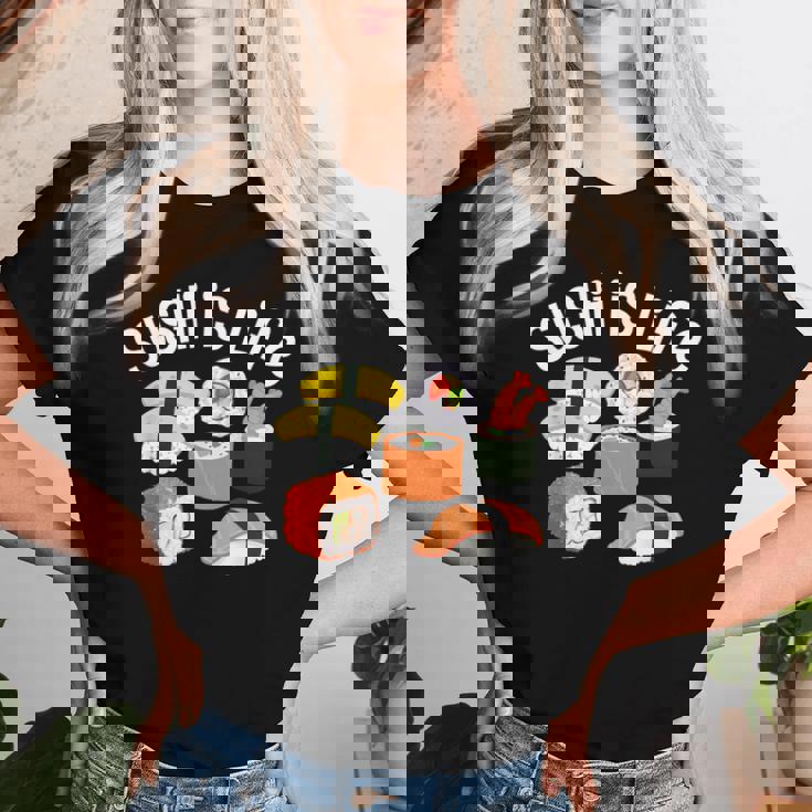 寿司アート 男性 女性 和食 寿司 巻き寿司 好き レディースTシャツ 彼女への贈り物