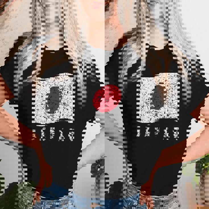 日本国旗 ダメージ加工 愛国心 男性 女性 キッズ レディースTシャツ 彼女への贈り物