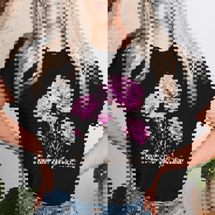 母の日 カーネーション 花 きれい ありがとう お母さん レディースTシャツ 彼女への贈り物