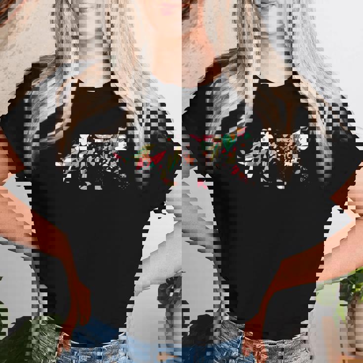 猫 花 かわいい 子猫 ガーデン フラワー 女の子 ギフト レディースTシャツ 彼女への贈り物