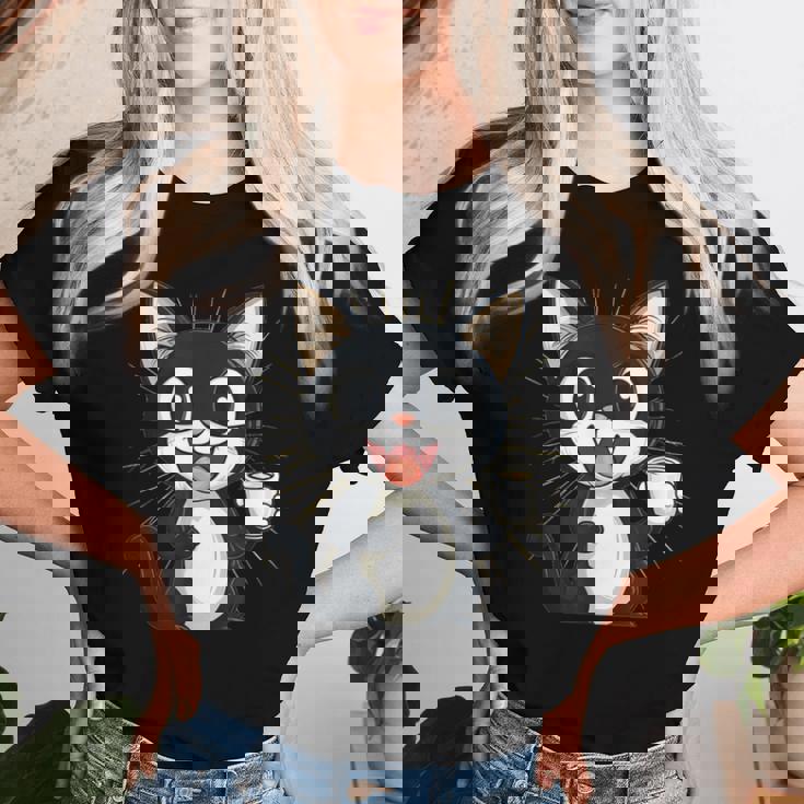 男の子と女の子のための素晴らしい猫のカップ衣装。 レディースTシャツ 彼女への贈り物