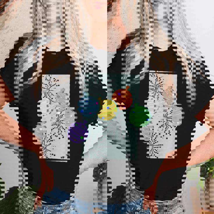 盛夏ー祭りの夜ー ヨーヨー 水風船 花火 祭り 夏 暑い 夜 レトロ 和柄 メンズ レディース キッズ レディースTシャツ 彼女への贈り物