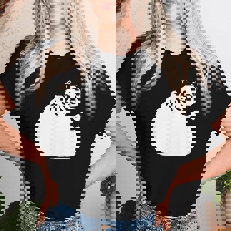 肉まんとパンダ かわいい チャイナ Pork Bunpanda レディースTシャツ 彼女への贈り物