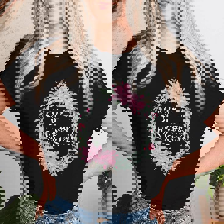 花柄 84歳 誕生日 男性 女性 84歳 誕生日 レディースTシャツ 彼女への贈り物