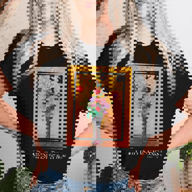 花瓶 オディロン・ルドン 絵画 シンボリズム 花ase Flowers Odilon Redonymbolism レディースTシャツ 彼女への贈り物