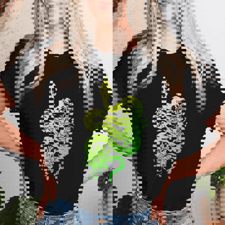 蛇 蛇 花 動物園 日帰り旅行 男性 女性 キッズ レディースTシャツ 彼女への贈り物