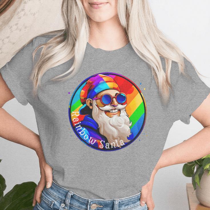 Santaclaus Rainbow 長袖tシャツ レディースTシャツ 彼女への贈り物