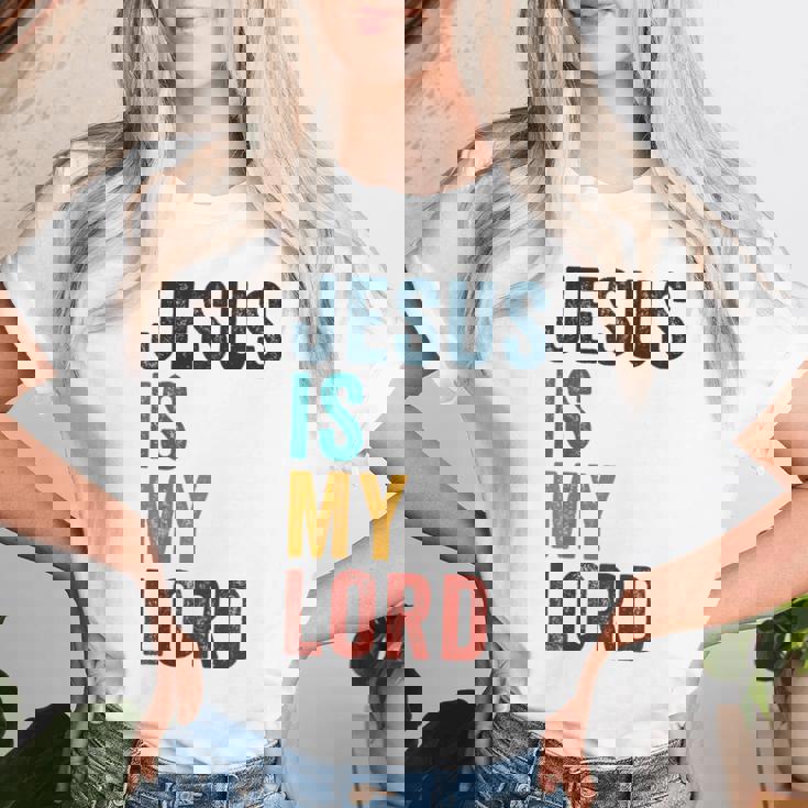 Jesus Is My Lord – Christian Faithintage Graphic レディースTシャツ 彼女への贈り物