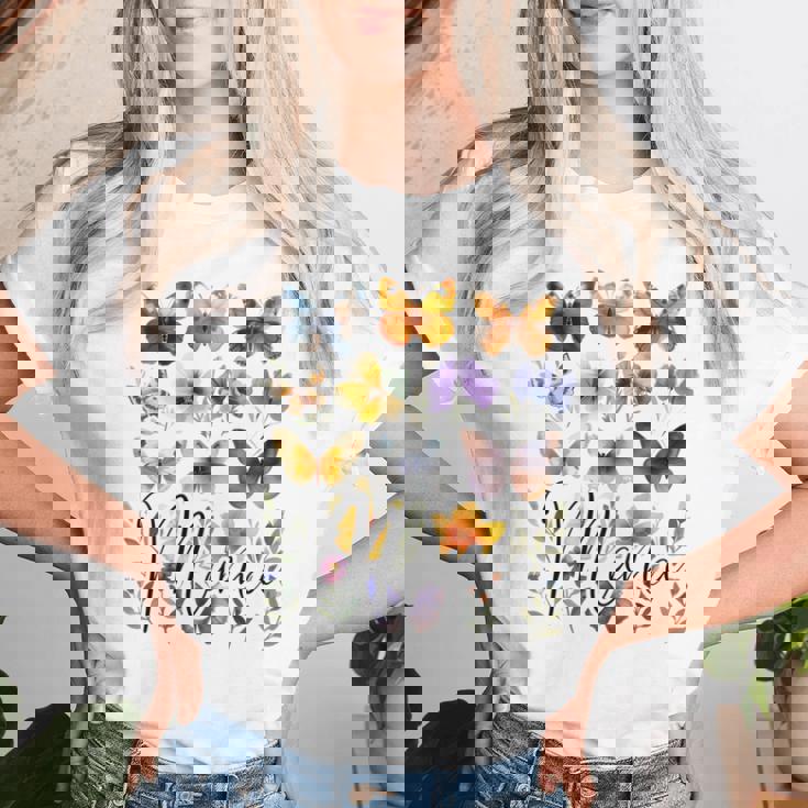 Mommy Mama バタフライ フローラル 夏 母の日 グラフィック ママ 長袖tシャツ レディースTシャツ 彼女への贈り物