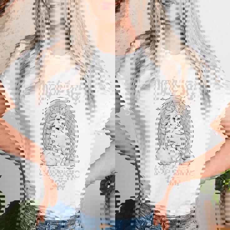 Morally Grey My Favorite Color Dark Unicorn Rainbow レディースTシャツ 彼女への贈り物