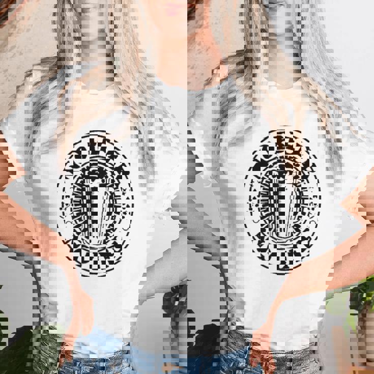 No Beer No Life ヴィンテージ飲酒 ビール愛好家向け 左胸 レディースTシャツ 彼女への贈り物