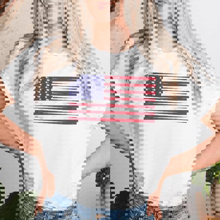 アメリカの国旗 アメリカの愛国心 アメリカの男性 女性 子供 アメリカの国旗 レディースTシャツ 彼女への贈り物