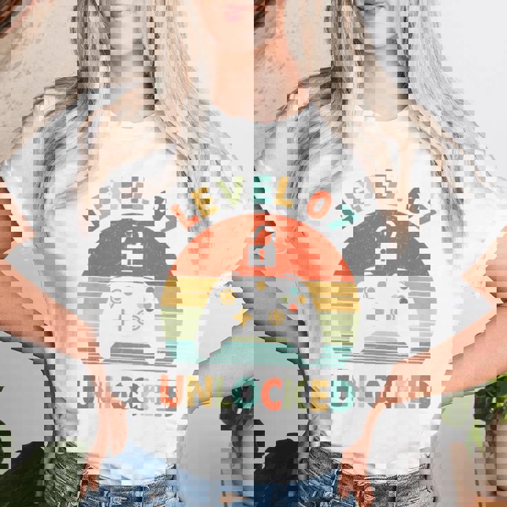 キッズ Level 7 Unlocked 7Th Birthday Gamer For Boys & Girl レディースTシャツ 彼女への贈り物