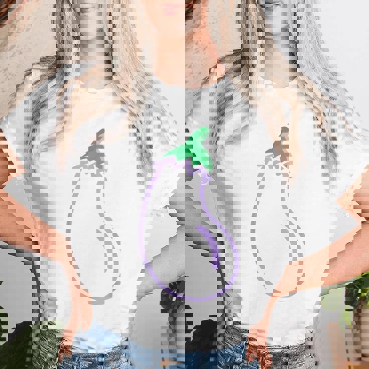 ナス 衣装 野菜 ビーガン 大人 女性 男性 子供 レディースTシャツ 彼女への贈り物