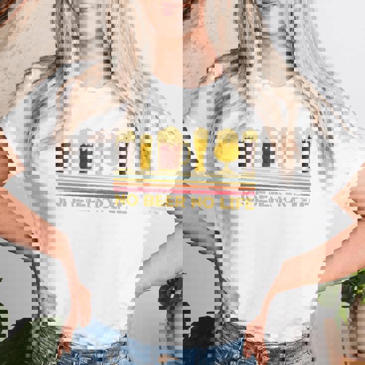 ビール 酒 面白いtシャツ No Beer No Life 飲み おもしろ 飲み会 のんべえ メンズ ネタ 服 長袖tシャツ レディースTシャツ 彼女への贈り物