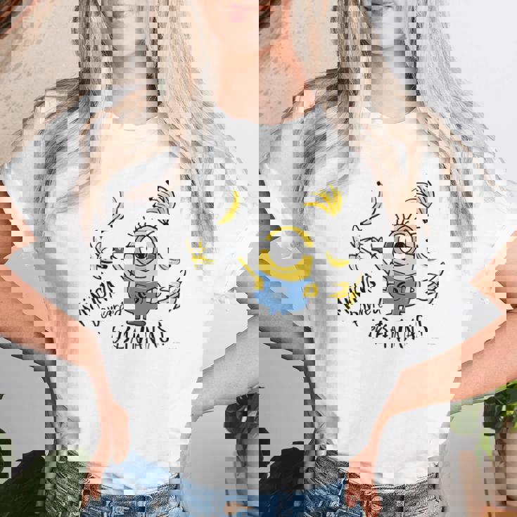 ミニオン Powered By Bananas レディースTシャツ 彼女への贈り物