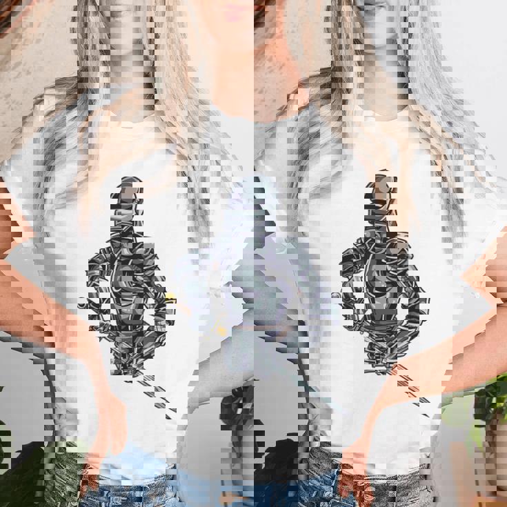 中世の兵士 騎士 戦士 ギフト 男性 女性 子供 男の子 レディースTシャツ 彼女への贈り物