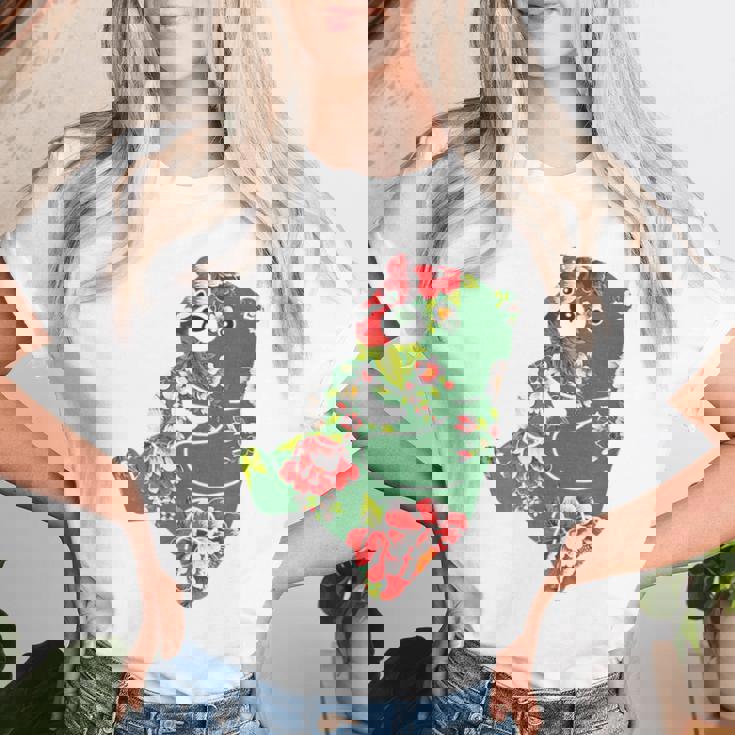 台湾花布柄 くまちゃん 熊 緑 みどり グリーン 客家花布 台湾花布 台湾雑貨 台湾 台湾風 かわいい お洒落 レディースTシャツ 彼女への贈り物