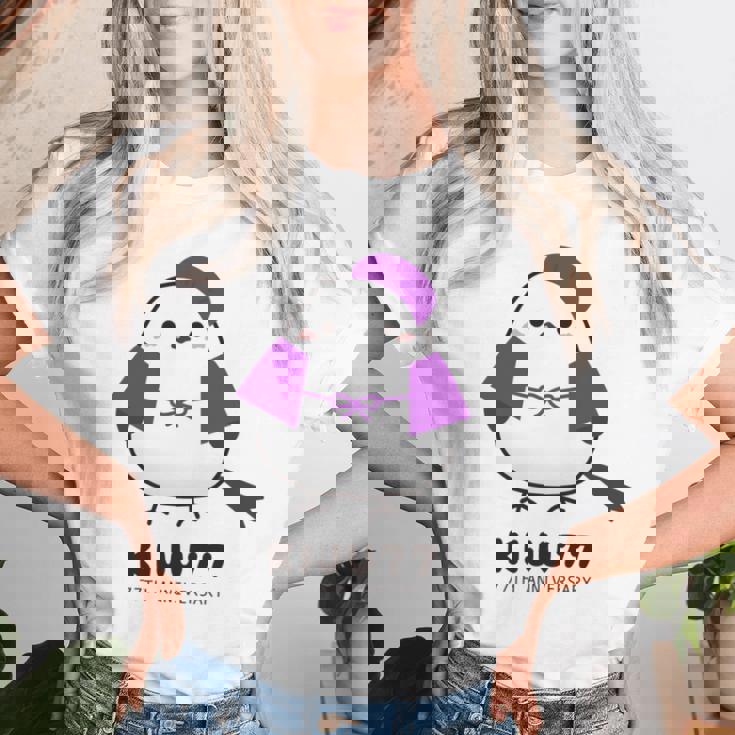 喜寿祝い シマエナガ 鳥 北海道 男性 父 女性 母 ちゃんちゃんこ 喜寿お祝い 77歳 かわいい 長袖tシャツ レディースTシャツ 彼女への贈り物