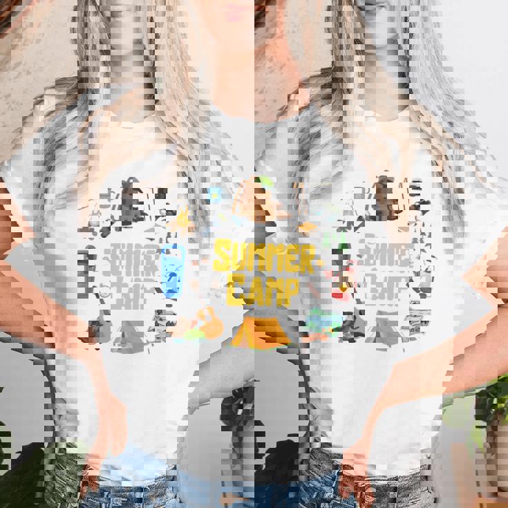 夏のキャンプ旅行 キャンパー キッズ 女の子 男の子 お揃い 長袖tシャツ レディースTシャツ 彼女への贈り物