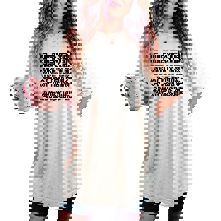 11歳の誕生日シャツギフト年齢11歳男の子女の子 レディースオーバーサイズコンフォートTシャツ