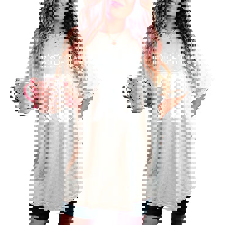 70 歳 古希 祝い 70歳 70才 お祝い 男性 女性 古希祝い 父 母 こき 背番号 バックプリント 紫 レディースオーバーサイズコンフォートTシャツ