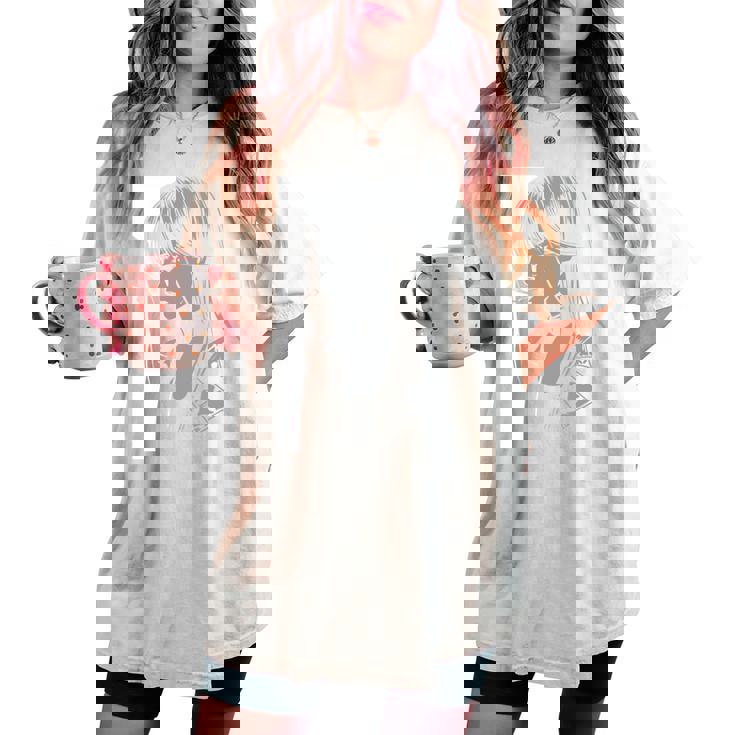 Anime Horror Girl Aestheticoft Grunge Waifu Japanese Otaku 長袖tシャツ レディースオーバーサイズコンフォートTシャツ