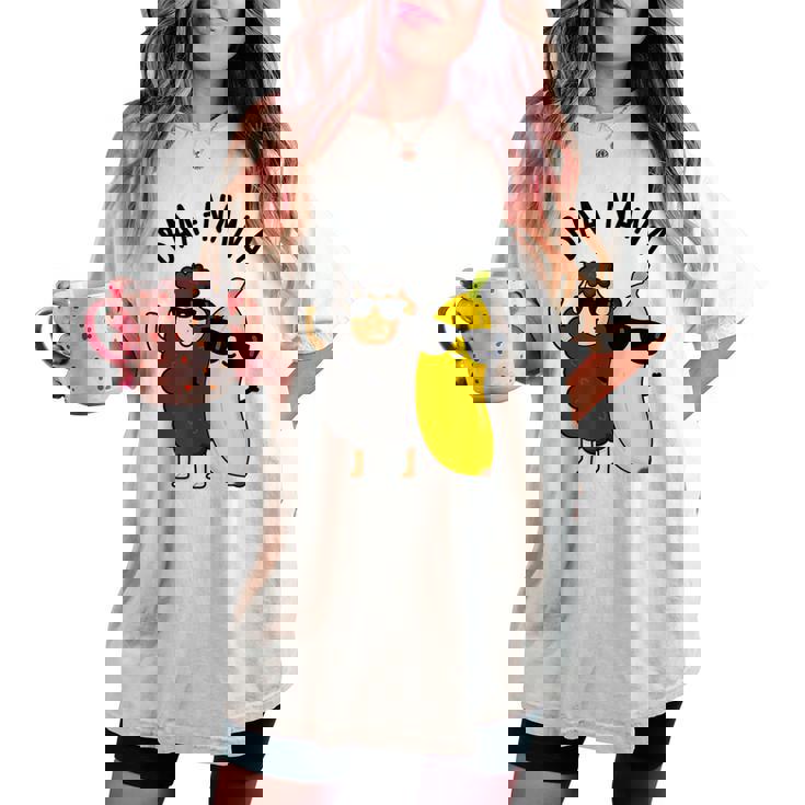 Baa-Nana おもしろバナナ羊しゃれ レディースオーバーサイズコンフォートTシャツ