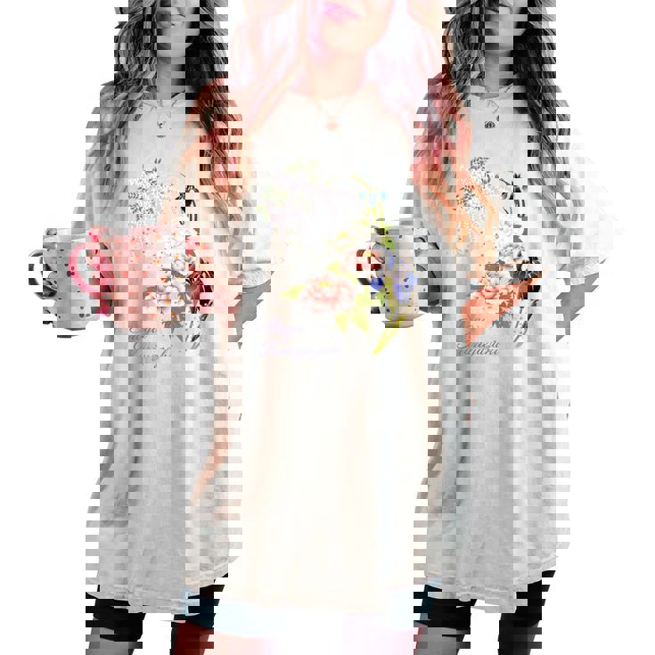 Beauty Flower（4） 長袖tシャツ レディースオーバーサイズコンフォートTシャツ