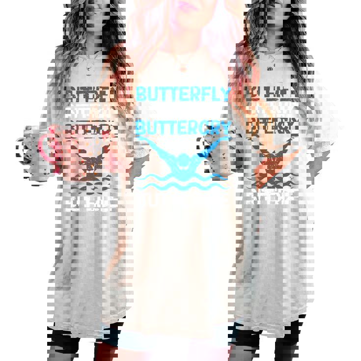Butterfly Butterwhyバタフライバタフライファニー水泳チーム 長袖tシャツ レディースオーバーサイズコンフォートTシャツ Butterfly Butterwhyバタフライバタフライファニー水泳チーム 長袖tシャツ レディースオーバーサイズコンフォートTシャツ
