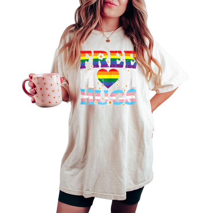 Gay Pride Month Free Mom Hugs Lgbtq Ally Trans Women Women's Oversized Comfort T-shirt