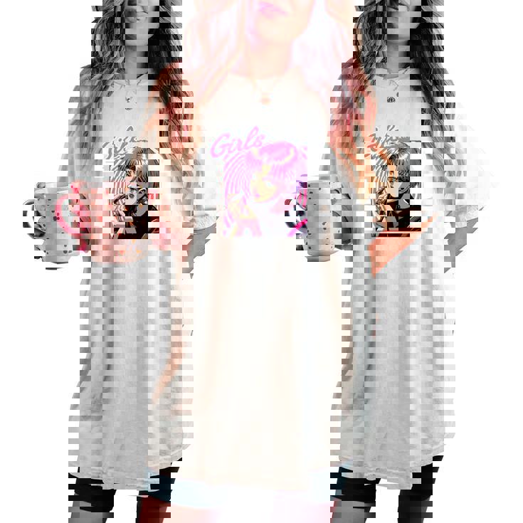 Girls Eat Out 面白いレトロデザイン 長袖tシャツ レディースオーバーサイズコンフォートTシャツ