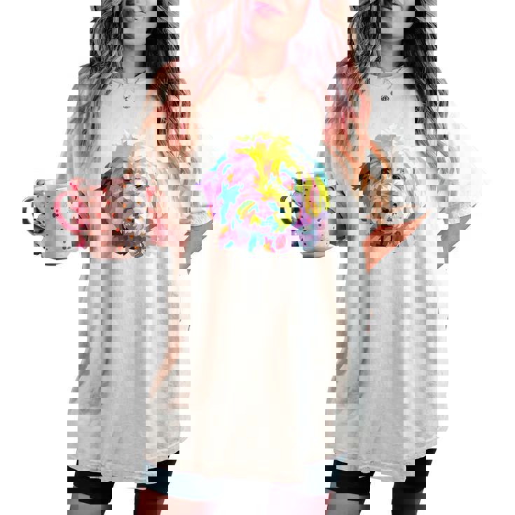 Goldendoodle ギフト ラブラドゥードル Cockapoo Mom カラフル ポップアート レディースオーバーサイズコンフォートTシャツ Goldendoodle ギフト ラブラドゥードル Cockapoo Mom カラフル ポップアート レディースオーバーサイズコンフォートTシャツ