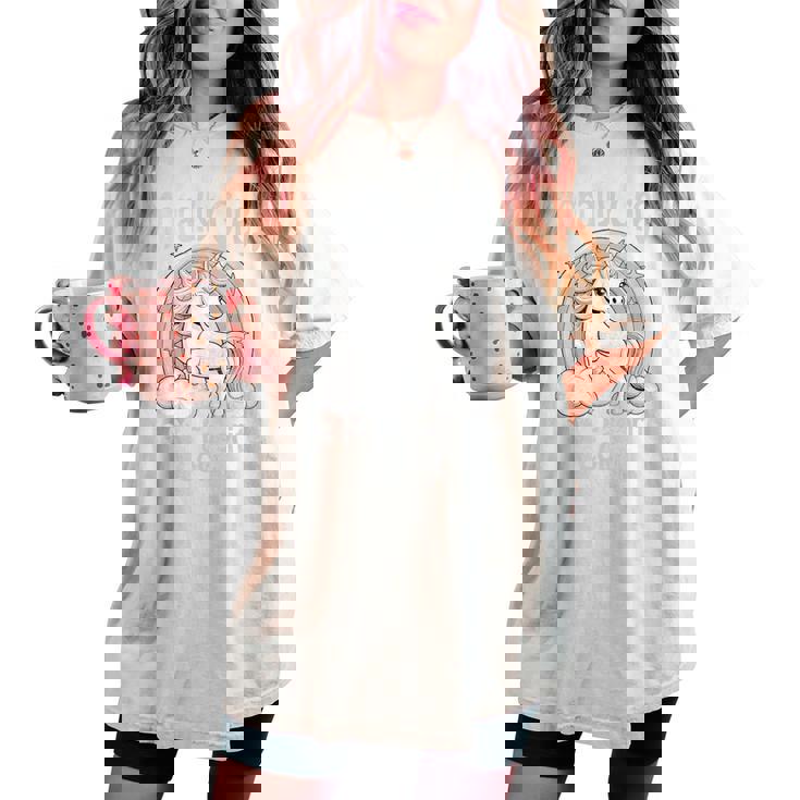 Morally Grey My Favorite Color Dark Unicorn Rainbow レディースオーバーサイズコンフォートTシャツ