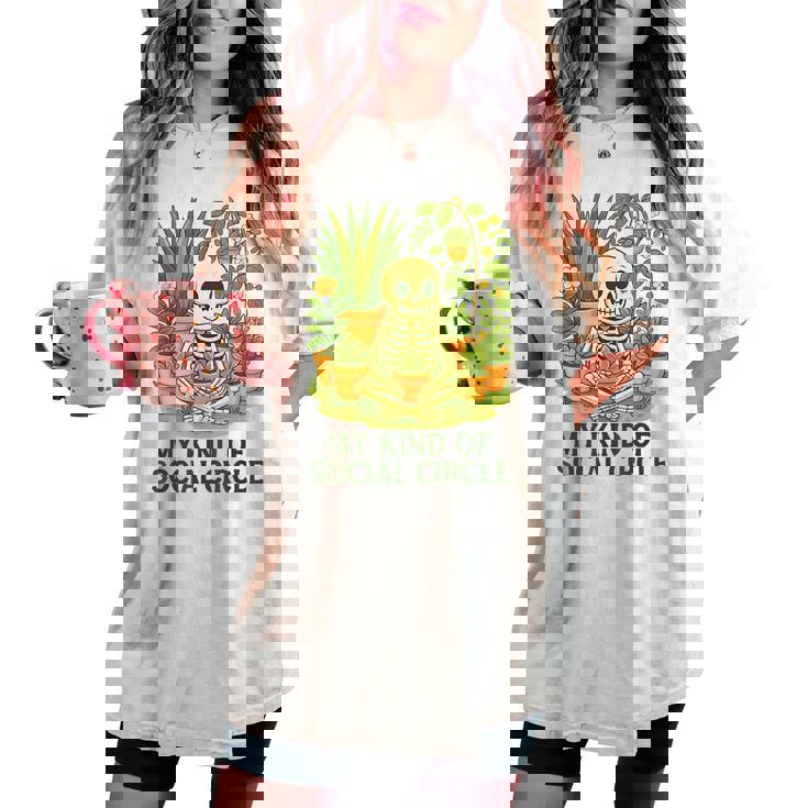 My Kind Ofocial Circle Plantkeleton ユーモア レディースオーバーサイズコンフォートTシャツ