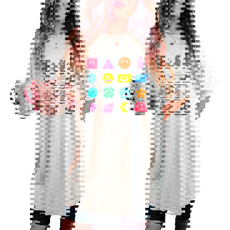 Pre-K Teachershape Learning 教育者向け 算数の日 レディースオーバーサイズコンフォートTシャツ Pre-K Teachershape Learning 教育者向け 算数の日 レディースオーバーサイズコンフォートTシャツ