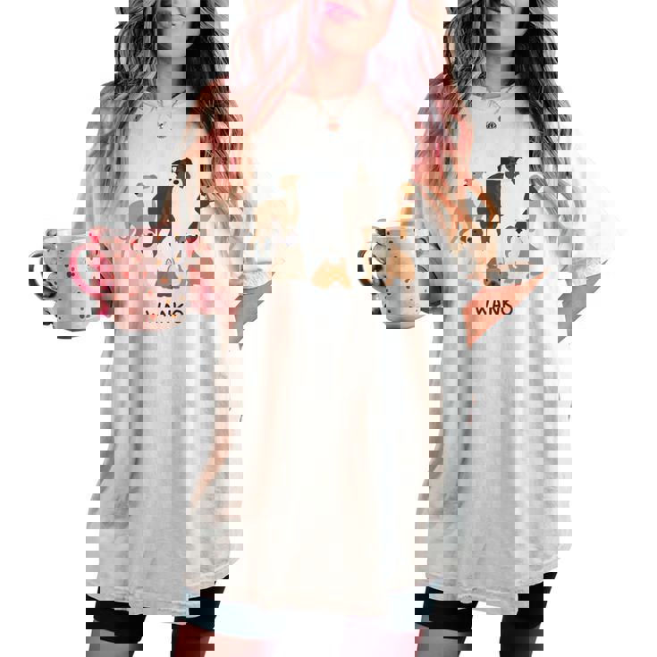 いぬ わんこ 大集合 イラスト おしゃれ シンプル かわいい 手書き 犬飼い 犬好き 女性 男性 犬柄 レディースオーバーサイズコンフォートTシャツ いぬ わんこ 大集合 イラスト おしゃれ シンプル かわいい 手書き 犬飼い 犬好き 女性 男性 犬柄 レディースオーバーサイズコンフォートTシャツ