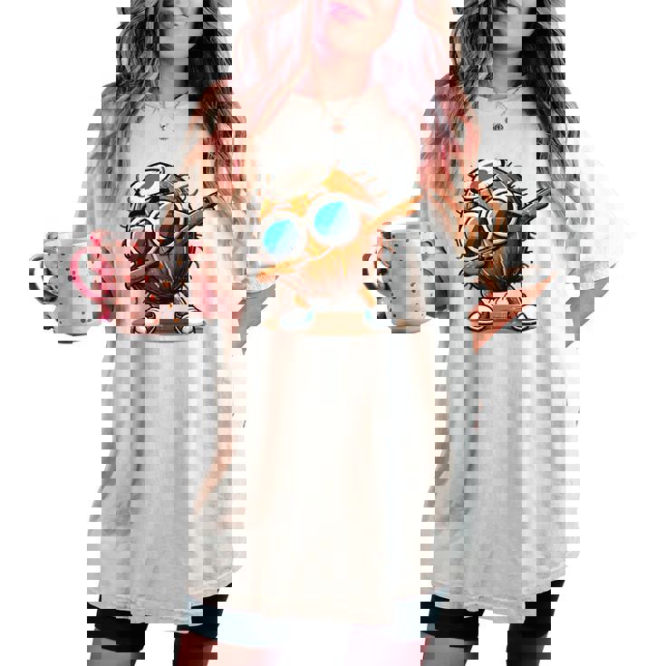 ココナッツダビングサングラス おもしろダンス 男の子 女の子 キッズ 長袖tシャツ レディースオーバーサイズコンフォートTシャツ