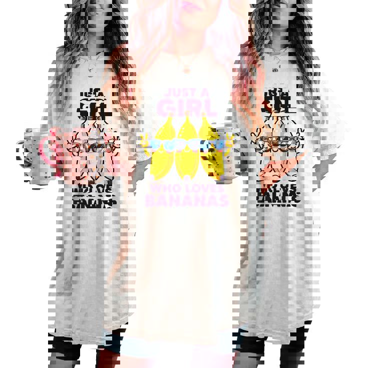 バナナ好きな女の子だけフルーツファニーイエローバナナ好き レディースオーバーサイズコンフォートTシャツ