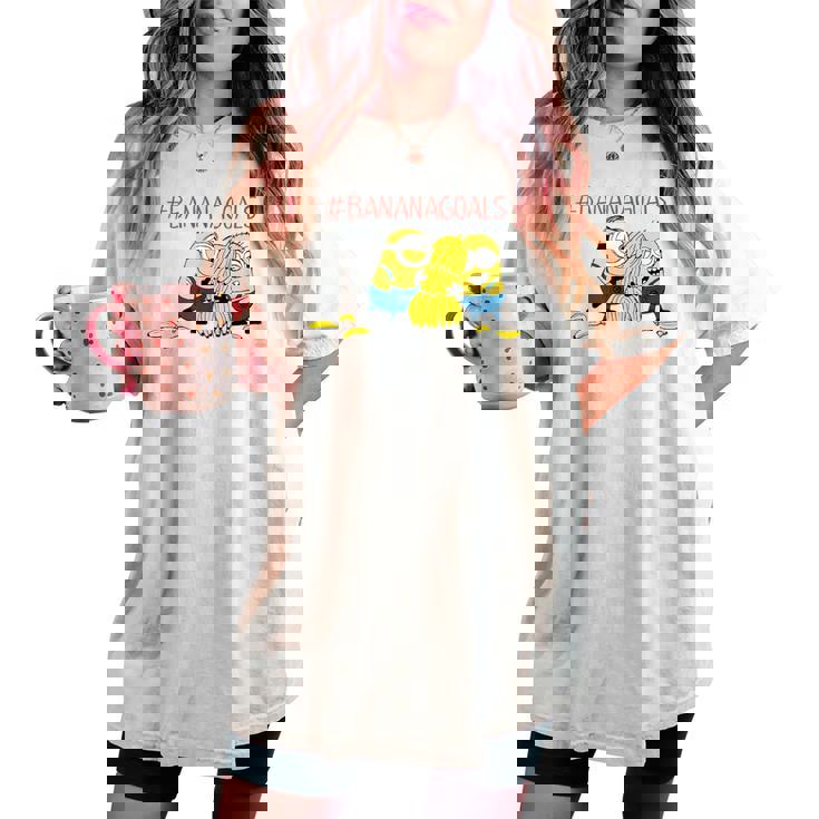 ミニオン Bananagoals レディースオーバーサイズコンフォートTシャツ ミニオン Bananagoals レディースオーバーサイズコンフォートTシャツ