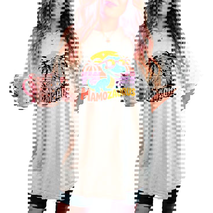 レトロマモザウルス恐竜ギフト ポーランドのお母さん Trexポーランド レディースオーバーサイズコンフォートTシャツ