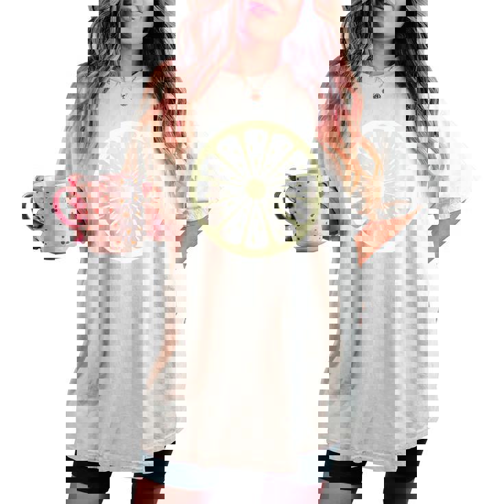 レモン、コスチューム、フルーツ、コスチューム、女性、男性、子供 レディースオーバーサイズコンフォートTシャツ レモン、コスチューム、フルーツ、コスチューム、女性、男性、子供 レディースオーバーサイズコンフォートTシャツ