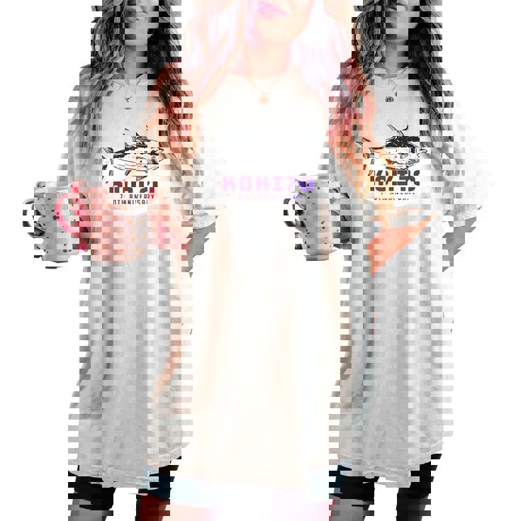 古希祝い 釣り好き お魚好き 男性 女性人気 父の日 70歳 誕生日 おしゃれ レディースオーバーサイズコンフォートTシャツ