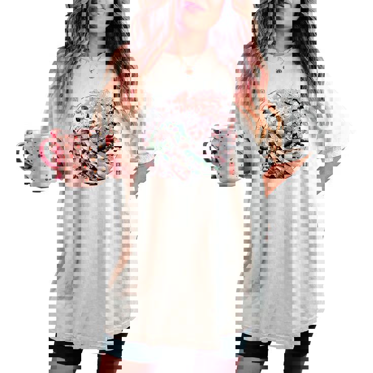 日本 浮世絵 京都 祇園甲部 五花街 桜 舞妓 着物 バックプリント レディースオーバーサイズコンフォートTシャツ